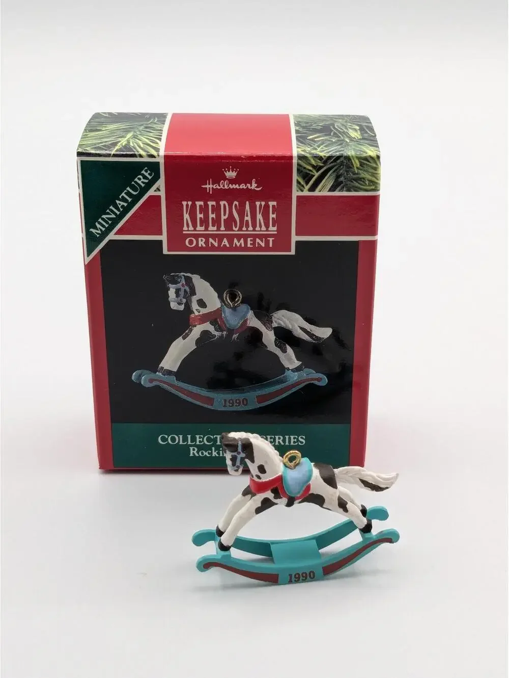 Hallmark Keepsake Rocking Horse Miniature Ornament 1990, 3rd in Series, New